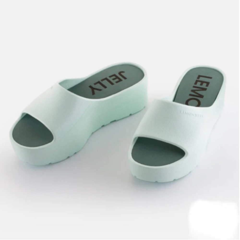 Women's Lemon Jelly SUNNY Aqua Green Platform Slip-On Sandal Shoes Sz 10/ EU 40